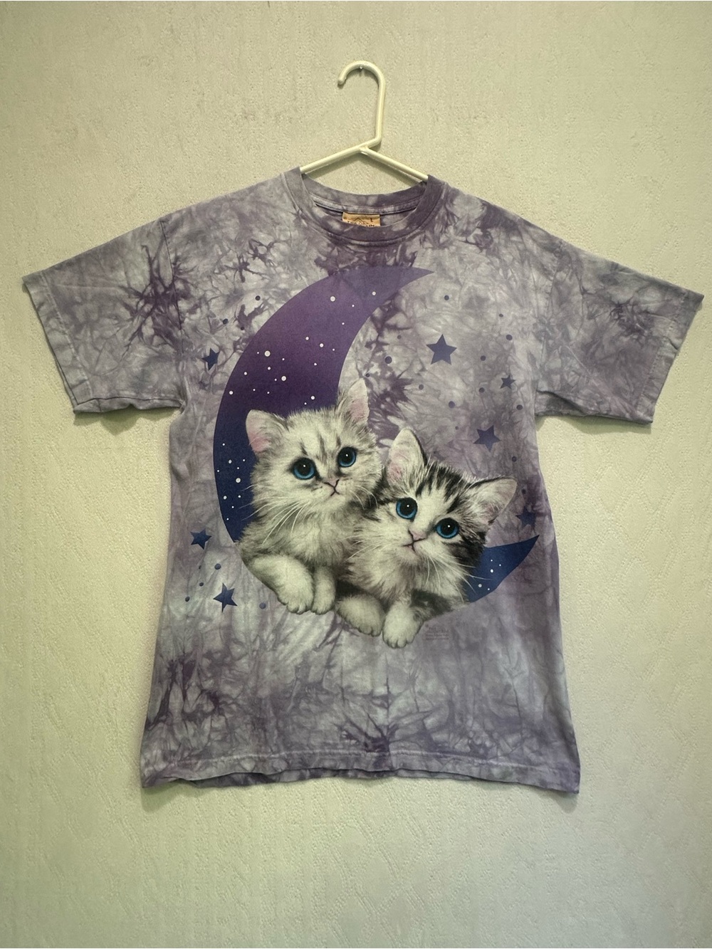 Vintage The Mountain Purple Tie-Dye Cat Kitten Kitties Moon Graphic Tee Sz L